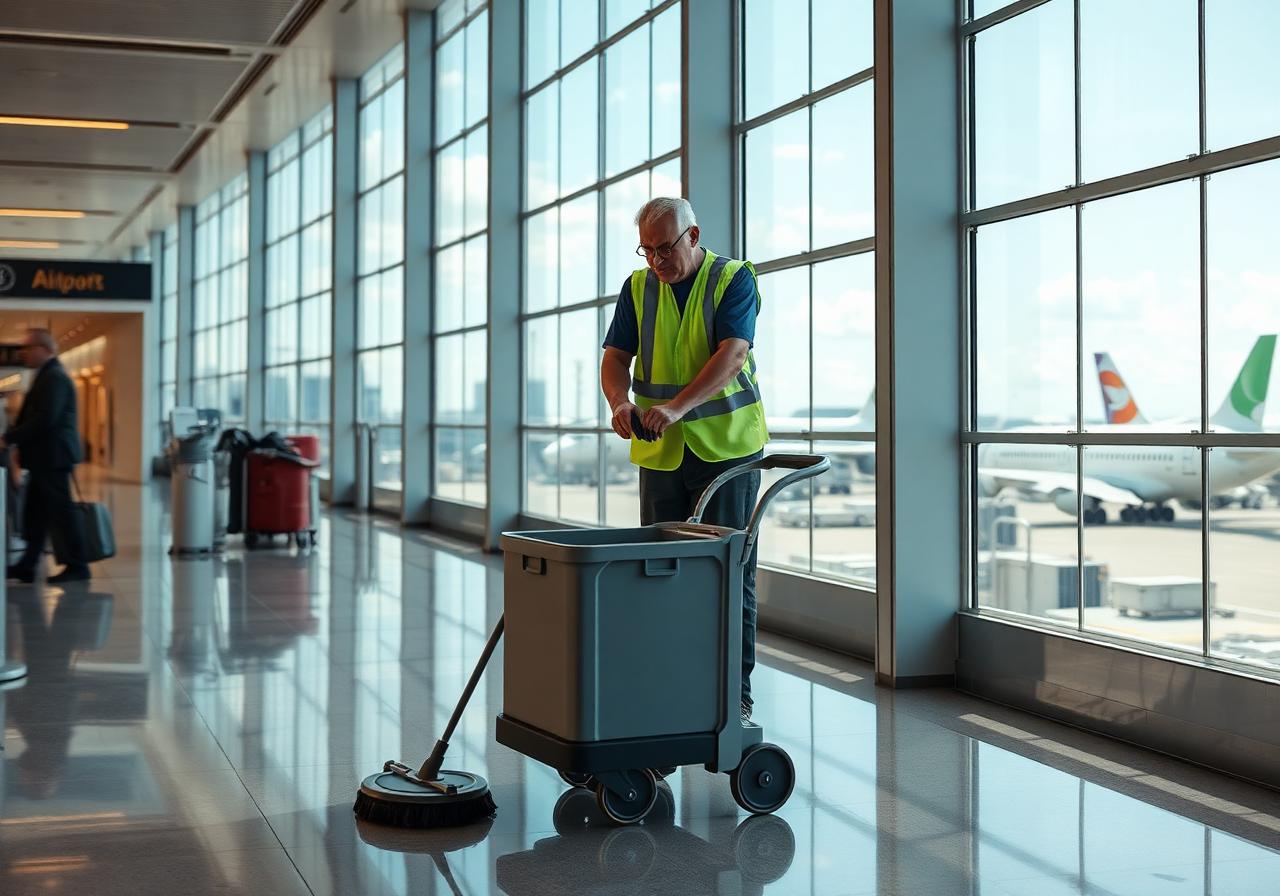Airport terminal cleaning and ground services