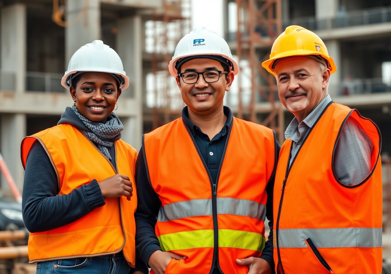 Construction site teams from every background