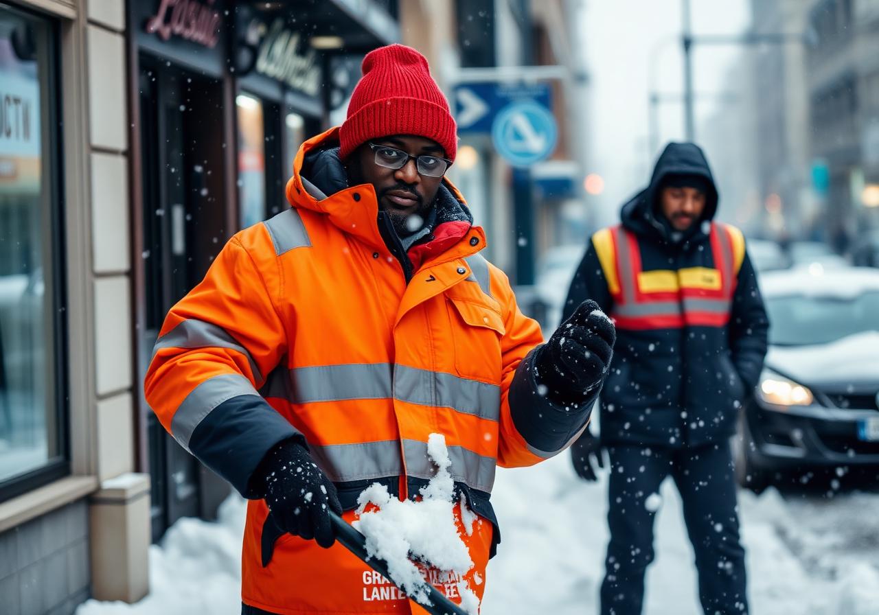 Winter snow clearing and gritting crews